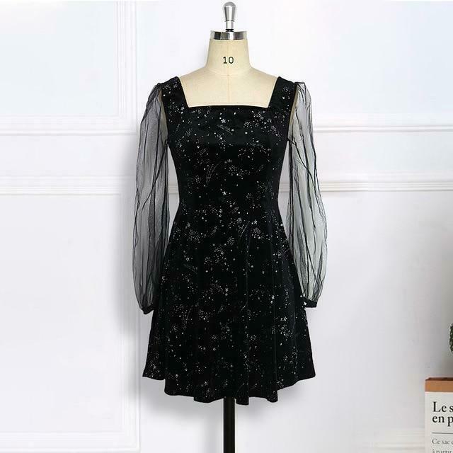 Starry Night Constellation Dress - Y2K Aesthetic Outfit with Coquette Style and Grunge Fashion Vibes Starry Night Constellation Dress - Y2K Aesthetic Outfit with Coquette Style and Grunge Fashion Vibes