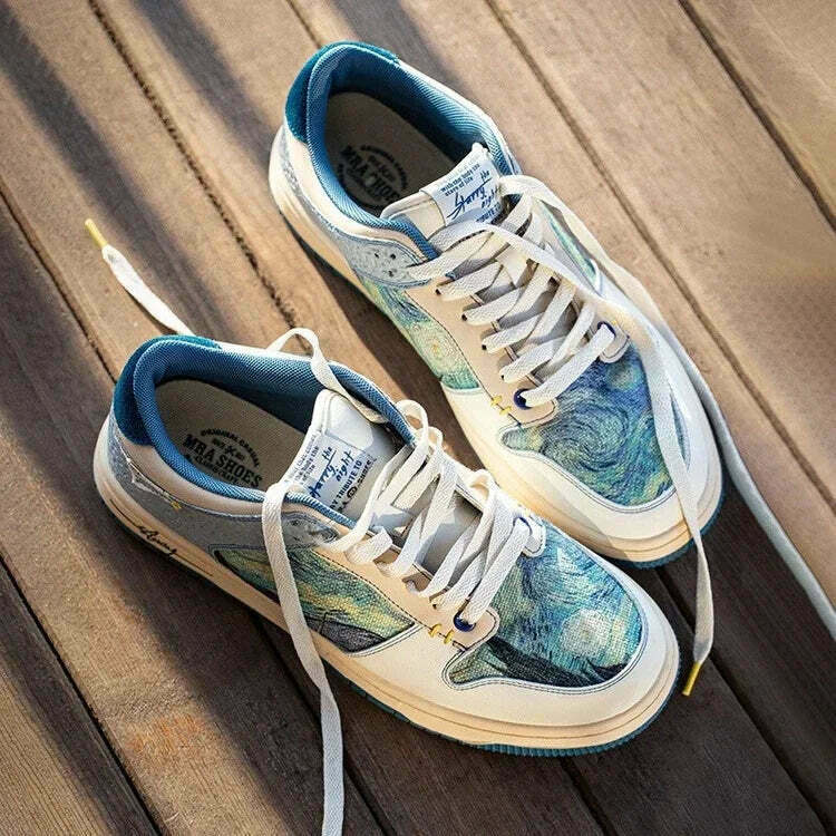 Starry Night Van Gogh Sneakers - Y2K Aesthetic Shoes for Women