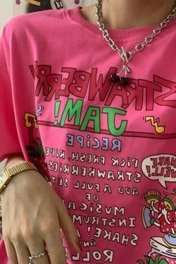 Strawberry Jam Graphic Tee - Y2K Aesthetic Fashion with Coquette Style and Grunge Vibes