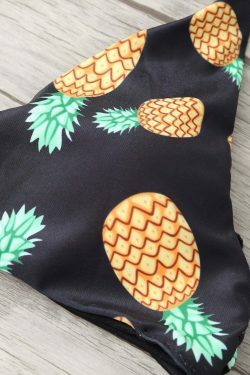 Stringy Pineapple Print Cute Bathing Suit for Y2K Fashion Enthusiasts