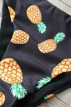Stringy Pineapple Print Cute Bathing Suit for Y2K Fashion Enthusiasts