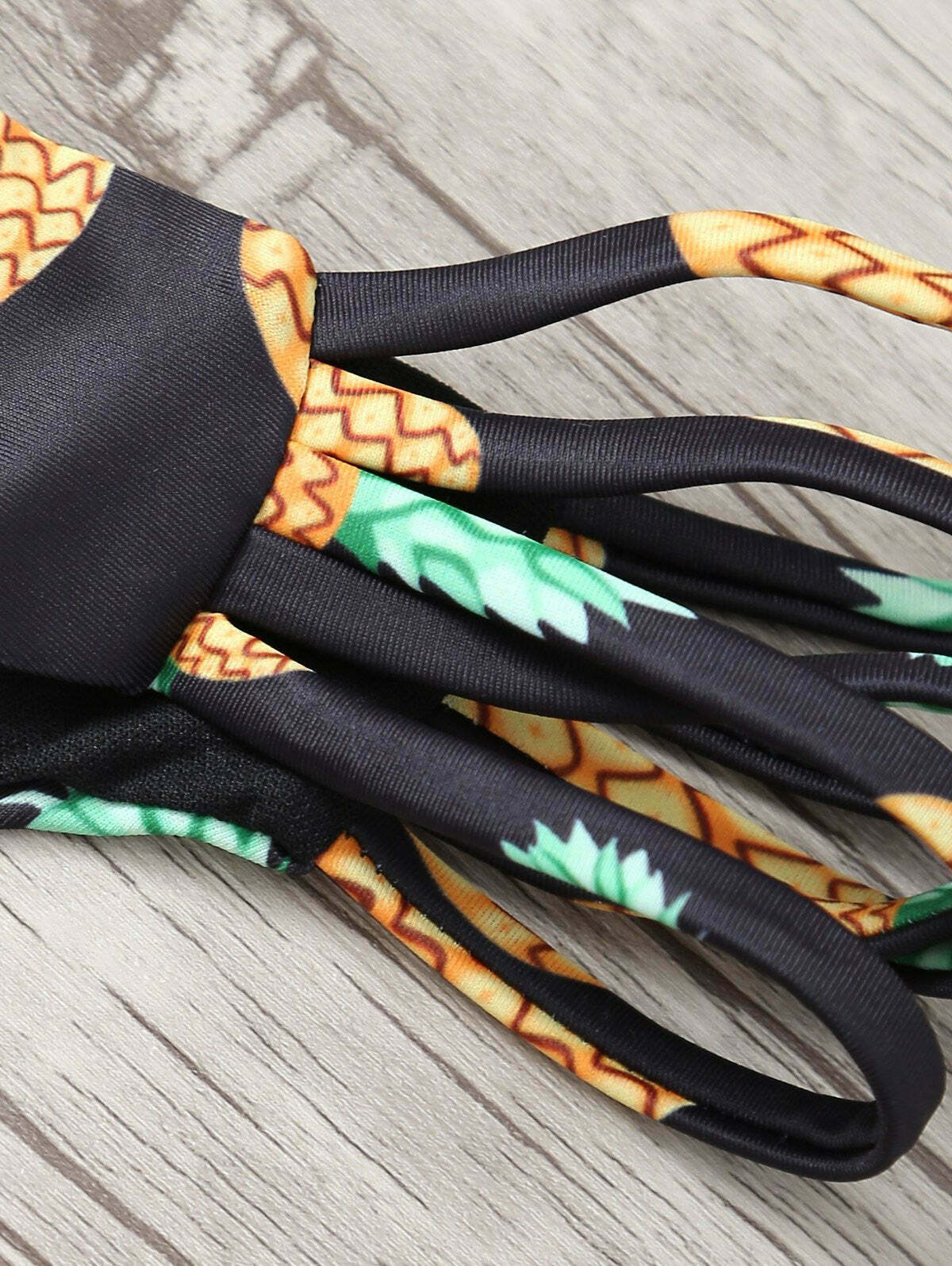 Stringy Pineapple Print Cute Bathing Suit for Y2K Fashion Enthusiasts Stringy Pineapple Print Cute Bathing Suit for Y2K Fashion Enthusiasts