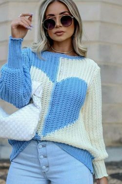 Striped Heart Sweater: Y2K Fashion with Coquette Aesthetic, Grunge Style, and Pastel Goth Vibes