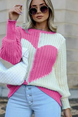 Striped Heart Sweater: Y2K Fashion with Coquette Aesthetic, Grunge Style, and Pastel Goth Vibes