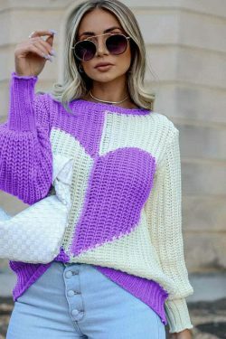 Striped Heart Sweater: Y2K Fashion with Coquette Aesthetic, Grunge Style, and Pastel Goth Vibes