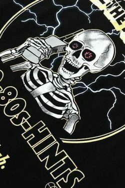 Stuck Forever Skeleton T-Shirt - Y2K Fashion Grunge Aesthetic Cute Tops Pastel Goth Coquette Style