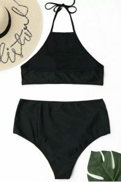 Stunning High Neck Floral Bikini Set with High Waist - Y2K Fashion Swimwear for Women