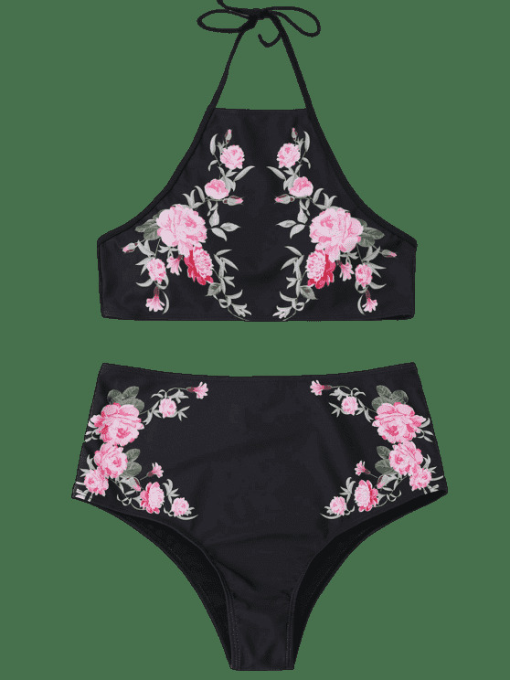 Stunning High Neck Floral Bikini Set with High Waist - Y2K Fashion Swimwear for Women Stunning High Neck Floral Bikini Set with High Waist - Y2K Fashion Swimwear for Women