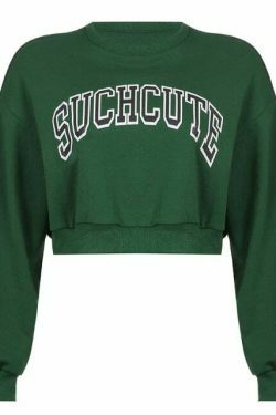 Suchcute' Oversize Cropped Sweatshirt - Y2K Coquette Grunge A