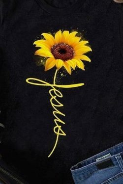 Sunflower Graphic Tee - Y2K Fashion Aesthetic Top for Women - Coquette Style Grunge Outfit