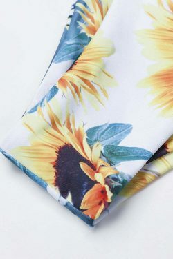 Sunflower Off-Shoulder Bikini Set: Y2K Fashion with Coquette & Grunge Aesthetics