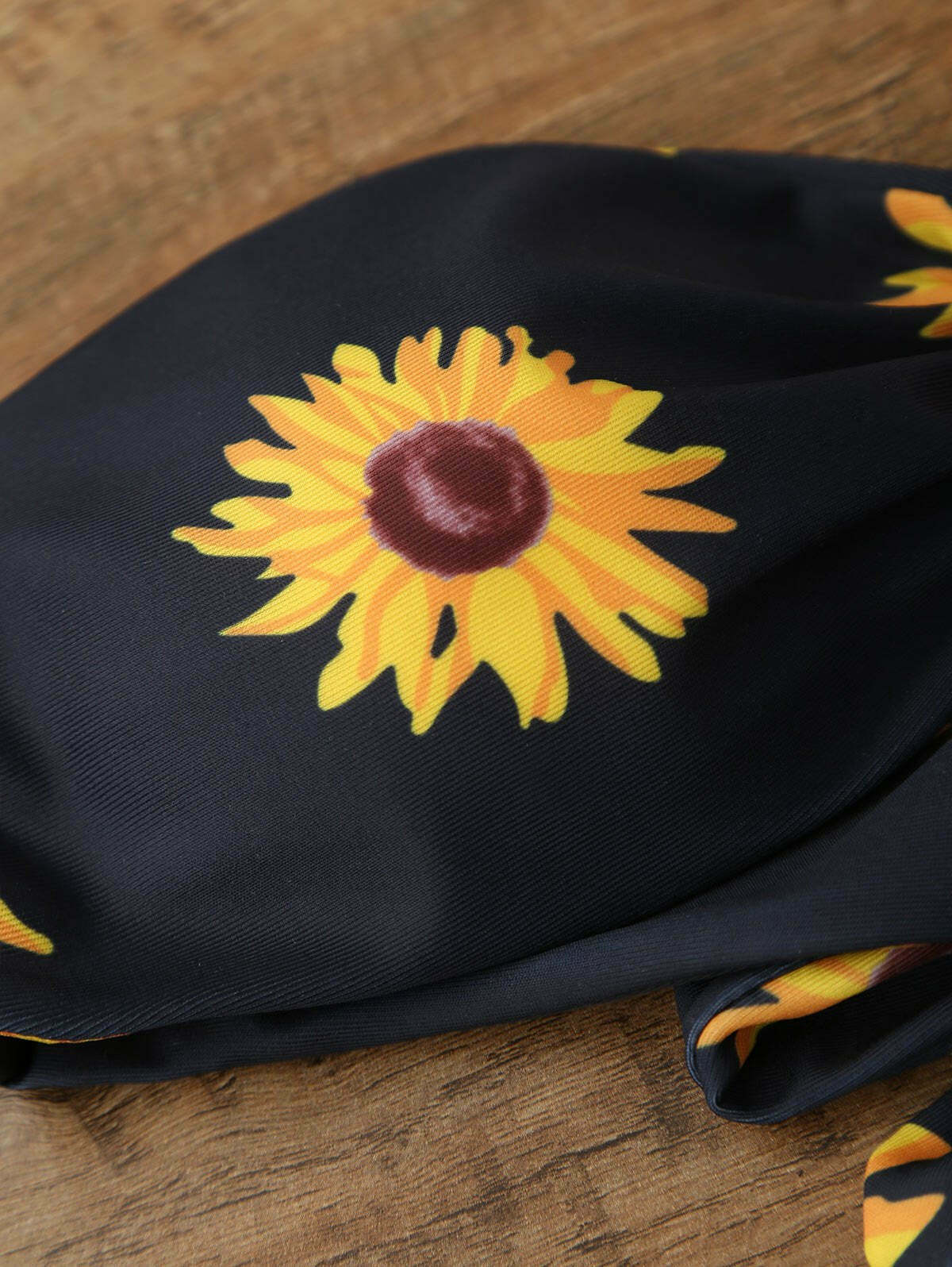 Sunflower Print Push Up Bandeau Bikini for Y2K Aesthetic Fashionistas Sunflower Print Push Up Bandeau Bikini for Y2K Aesthetic Fashionistas