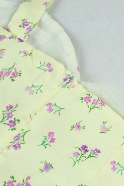 Sunshine's Coquette Aesthetic Floral Dress with Thigh Split - Y2K Fashion Statement