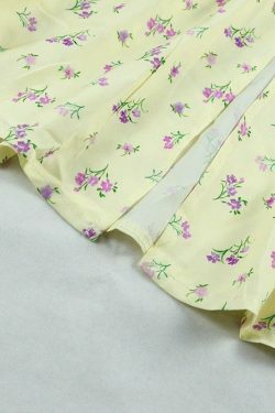 Sunshine's Coquette Aesthetic Floral Dress with Thigh Split - Y2K Fashion Statement