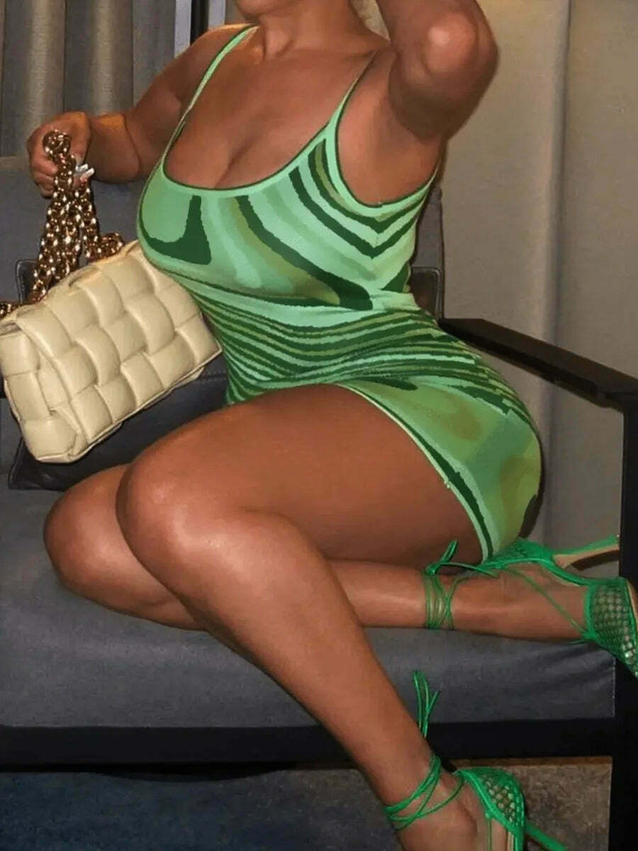 Swirly Sundae Mini Spaghetti Dress - Y2K Fashion with Coquette Aesthetic Swirly Sundae Mini Spaghetti Dress - Y2K Fashion with Coquette Aesthetic