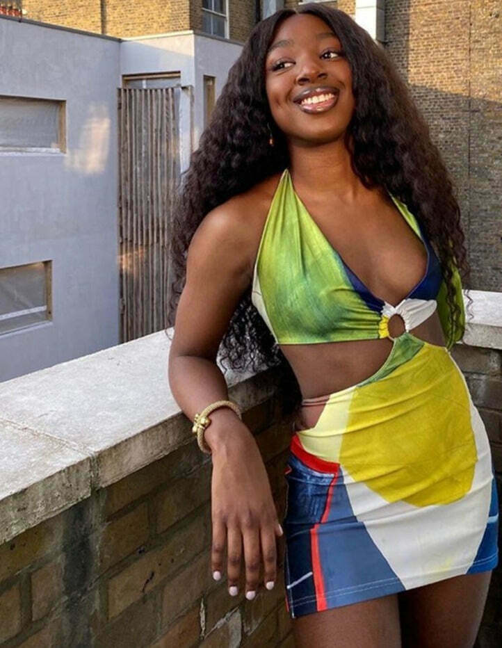 Tangerine Cut Out Mini Dress: Y2K Fashion Statement with Coquette Aesthetic & Grunge Style Tangerine Cut Out Mini Dress: Y2K Fashion Statement with Coquette Aesthetic & Grunge Style