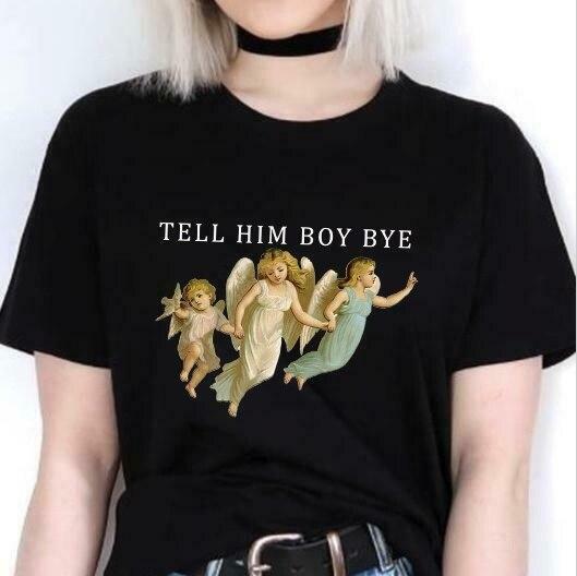Tell Him Boy Bye T-Shirt - Y2K Fashion Statement with Coquette Aesthetic and Grunge Style Tell Him Boy Bye T-Shirt - Y2K Fashion Statement with Coquette Aesthetic and Grunge Style