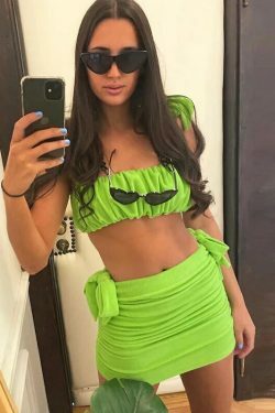 Tropical Tango Coquette Aesthetic Twinset - Y2K Fashion Outfit with Grunge Style & Pastel Goth Vibes