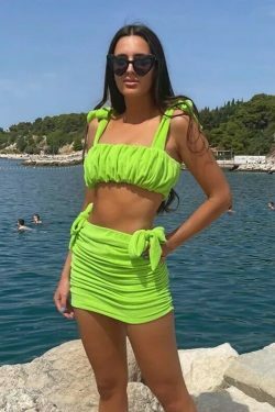 Tropical Tango Coquette Aesthetic Twinset - Y2K Fashion Outfit with Grunge Style & Pastel Goth Vibes