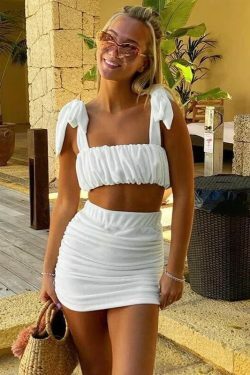 Tropical Tango Coquette Aesthetic Twinset - Y2K Fashion Outfit with Grunge Style & Pastel Goth Vibes