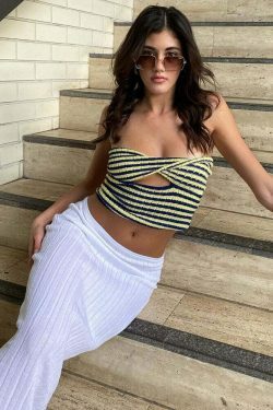 Tropical Tango Tube Top: Y2K Fashion with Coquette Aesthetic, Grunge Style, and Pastel Goth Vibes