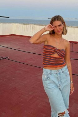 Tropical Tango Tube Top: Y2K Fashion with Coquette Aesthetic, Grunge Style, and Pastel Goth Vibes