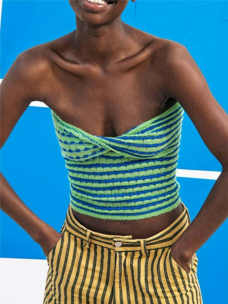 Tropical Tango Tube Top: Y2K Fashion with Coquette Aesthetic, Grunge Style, and Pastel Goth Vibes