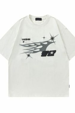 TRYTHM Tribal Y2K Graphic Tee for Women - Coquette Aesthetic Grunge Style with Pastel Goth Vibes
