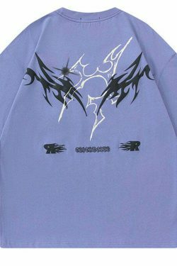 TRYTHM Tribal Y2K Graphic Tee for Women - Coquette Aesthetic Grunge Style with Pastel Goth Vibes