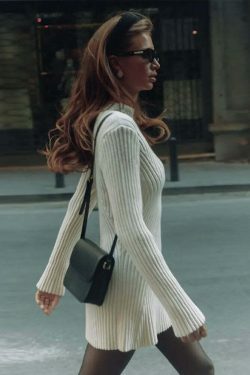 Urban Muse Ribbed Chic Ensemble - Y2K Fashion Statement with Coquette & Grunge Aesthetic