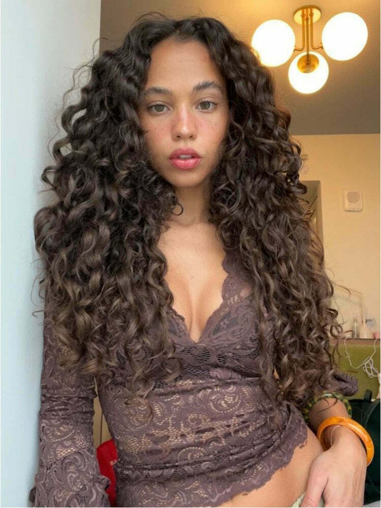 Valerian V-Neck Lace Top - Y2K Fashion Coquette Aesthetic Grunge Style Cute Tops Pastel Goth