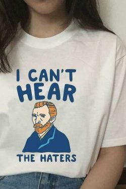 Van Gogh I Can't Hear T-Shirt - Y2K Aesthetic Tee for Women with Coquette Style and Grunge Vibes