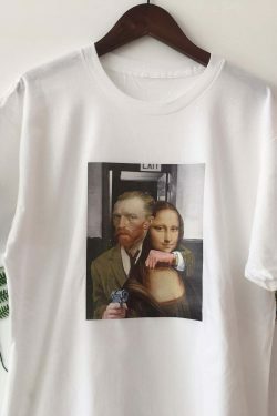 Van Gogh Kidnapping Mona Lisa Y2K Aesthetic T-Shirt