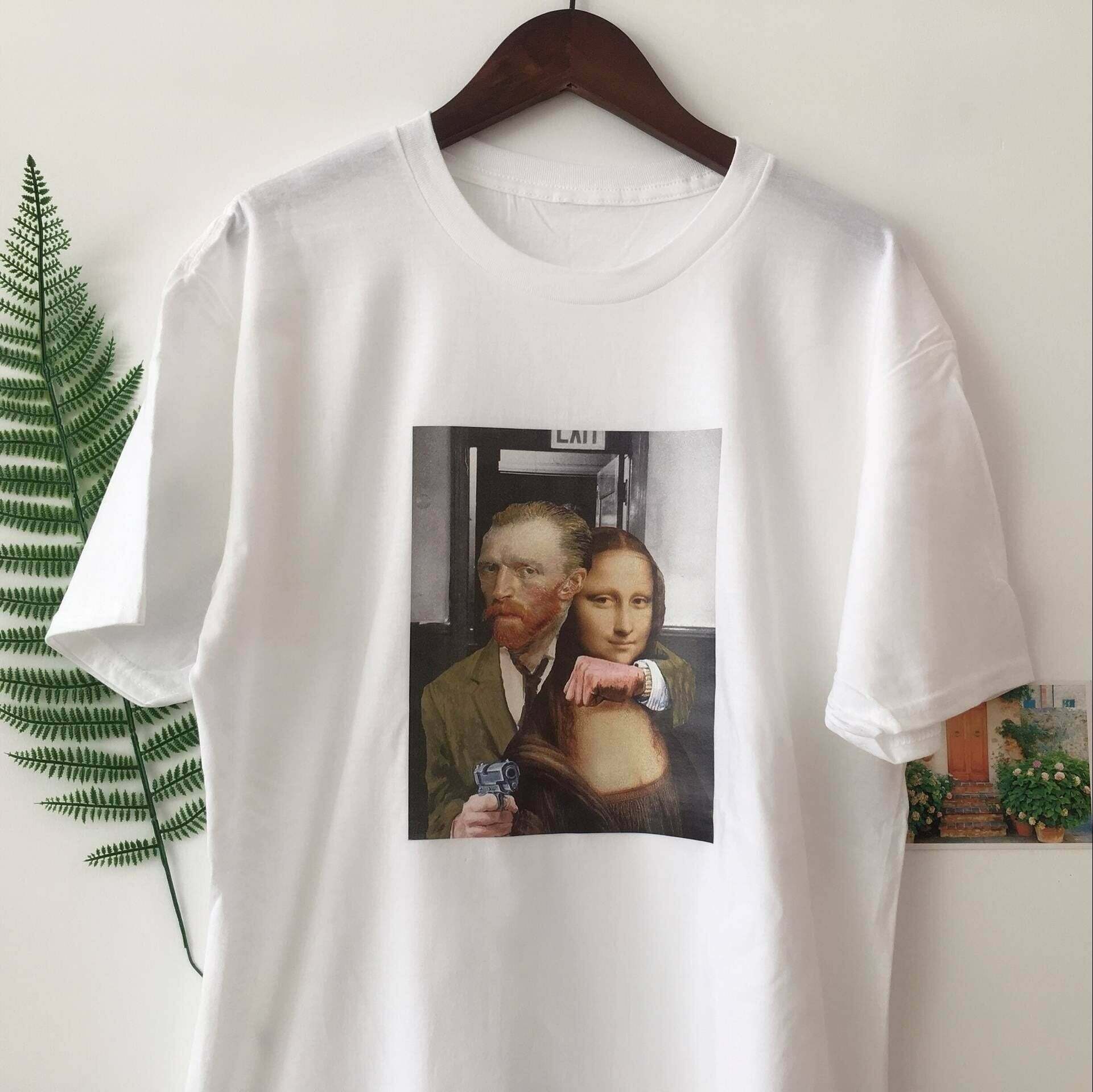 Van Gogh Kidnapping Mona Lisa Y2K Aesthetic T-Shirt Van Gogh Kidnapping Mona Lisa Y2K Aesthetic T-Shirt