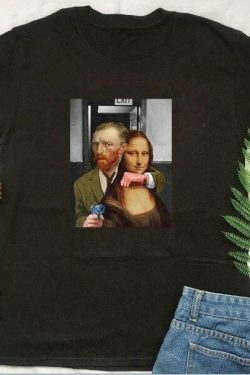 Van Gogh Kidnapping Mona Lisa Y2K Aesthetic T-Shirt