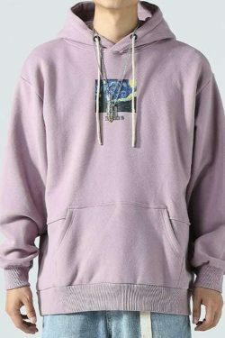 Van Gogh Starry Night Hoodie - Y2K Aesthetic Artwork on Cozy Women's Fashion