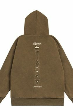 VANCARHELL Skeleton Ribcage Acid Wash Hoodie - Y2K Grunge Aesthetic Cute Tops Goth Style