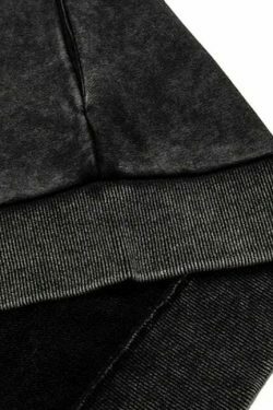 VANCARHELL Skeleton Ribcage Acid Wash Hoodie - Y2K Grunge Aesthetic Cute Tops Goth Style