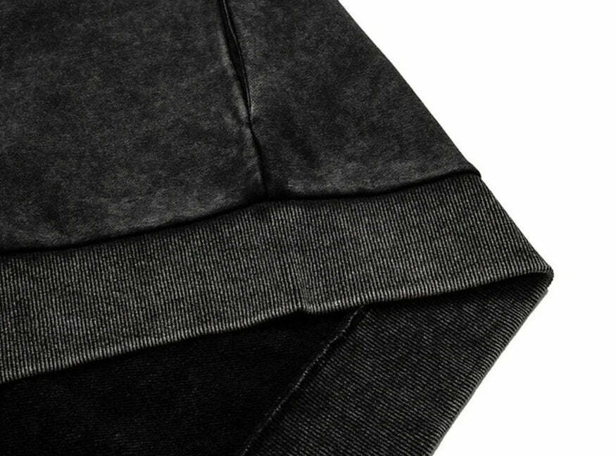 VANCARHELL Skeleton Ribcage Acid Wash Hoodie - Y2K Grunge Aesthetic Cute Tops Goth Style