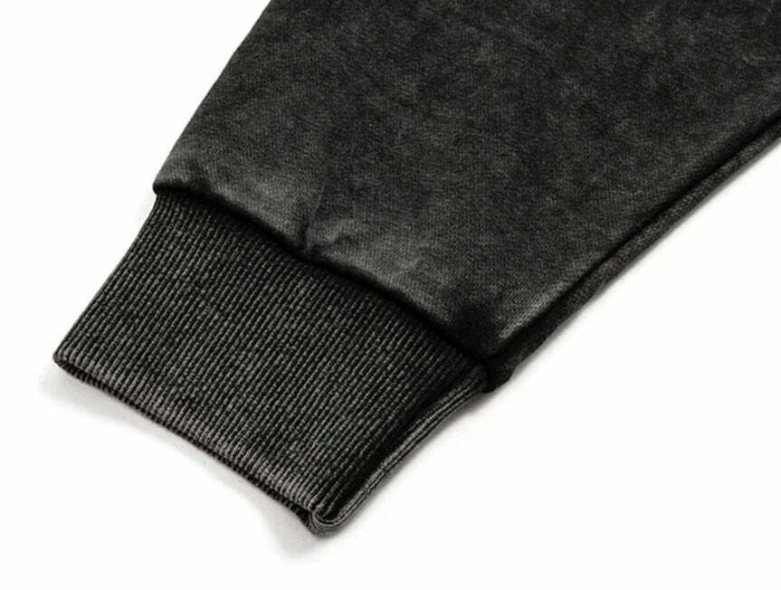 VANCARHELL Skeleton Ribcage Acid Wash Hoodie - Y2K Grunge Aesthetic Cute Tops Goth Style