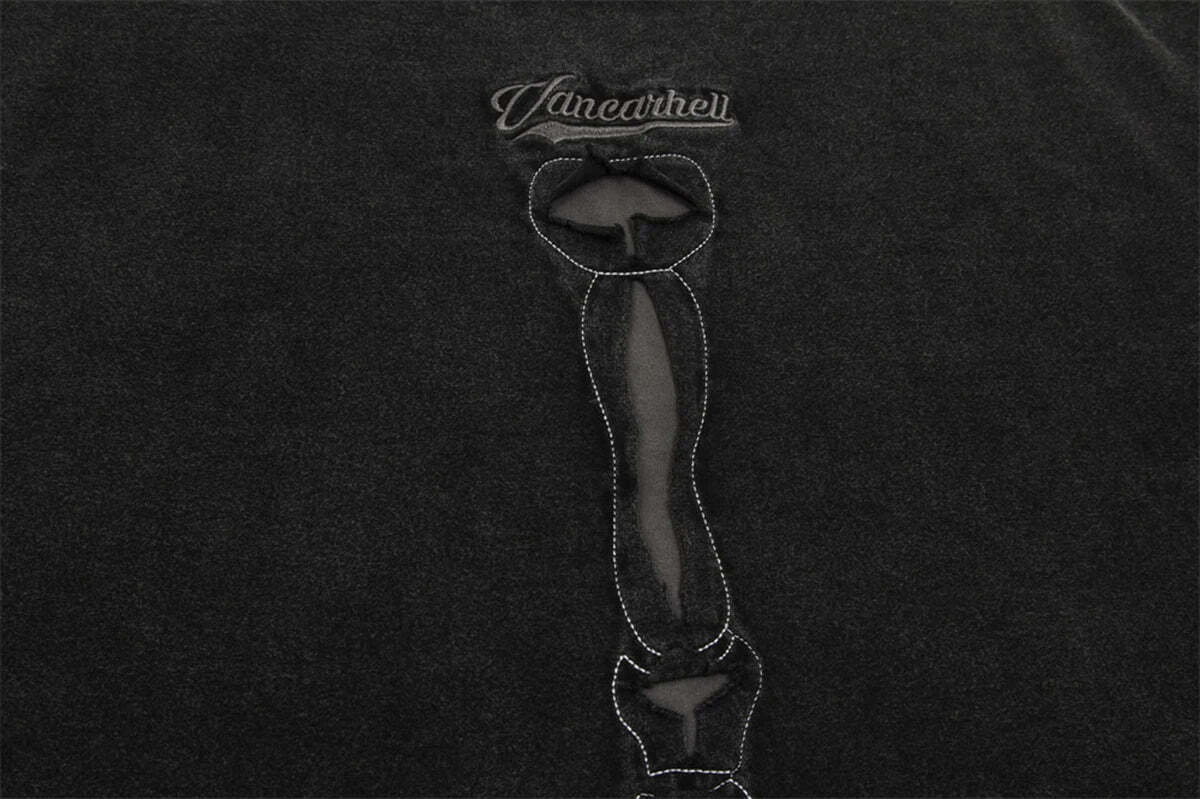 VANCARHELL Skeleton Ribcage T-Shirt - Y2K Aesthetic Grunge Coquette Fashion VANCARHELL Skeleton Ribcage T-Shirt - Y2K Aesthetic Grunge Coquette Fashion