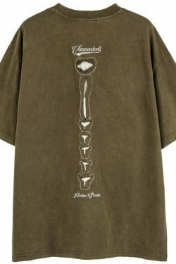 VANCARHELL Skeleton Ribcage T-Shirt - Y2K Aesthetic Grunge Coquette Fashion