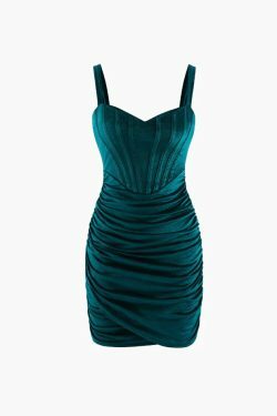 Velvet Corset Wrap Mini Dress - Y2K Fashion Statement with Coquette Aesthetic and Grunge Style