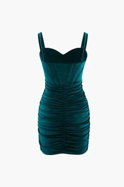 Velvet Corset Wrap Mini Dress - Y2K Fashion Statement with Coquette Aesthetic and Grunge Style