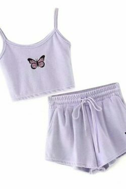 Velvet Crop Top and Shorts Set - Y2K Fashion Coquette Aesthetic Grunge Style - Cute Outfit for Women