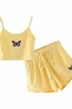 Velvet Crop Top and Shorts Set - Y2K Fashion Coquette Aesthetic Grunge Style - Cute Outfit for Women