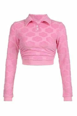 Velvet Floral Print Backless Lacing Crop Top - Y2K Aesthetic Long Sleeve Shirt for Women