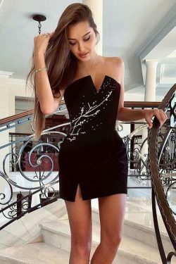 Velvet Mini Slit Dress - Y2K Fashion Statement with Coquette Aesthetic and Grunge Style