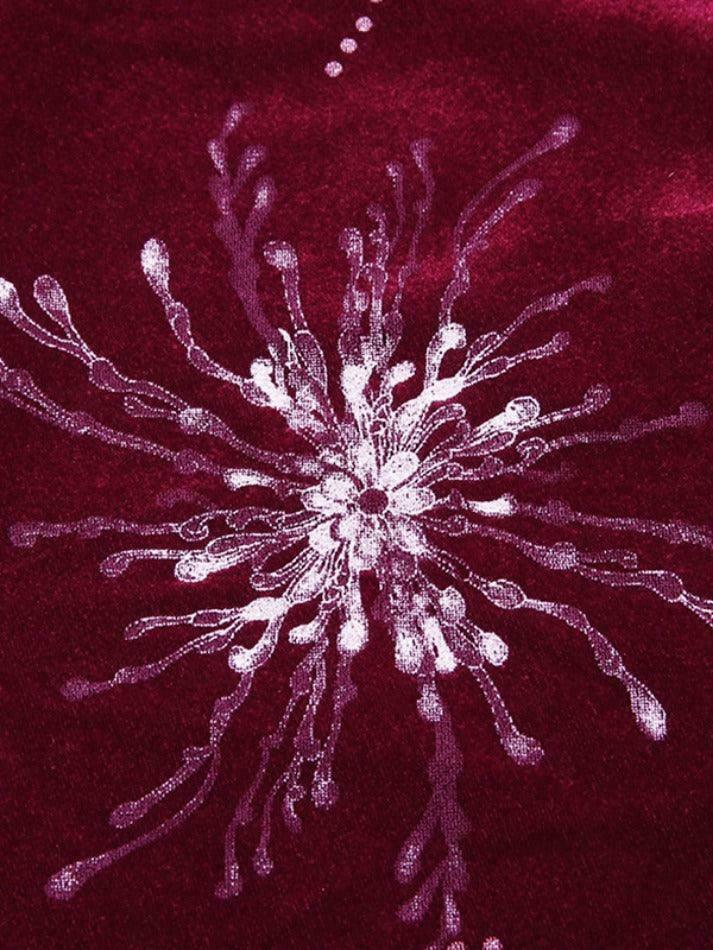 Velvet Print Asymmetric Slit Hem Cami Top - Y2K Aesthetic Fashion - Coquette Grunge Outfit