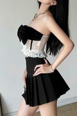 Velvet Ribbon Lace Corset Tank Top - Y2K Fashion Aesthetic for Women - Coquette Style Grunge Outfit